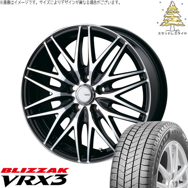 ブリヂストン ブリザック VRX3 215/60R17 ＋ アヴェント MR-10 ブラックポリッシュ 17インチ 7.0J +38 5H114.3P スタッドレス・ホイール4本セット。1枚目。