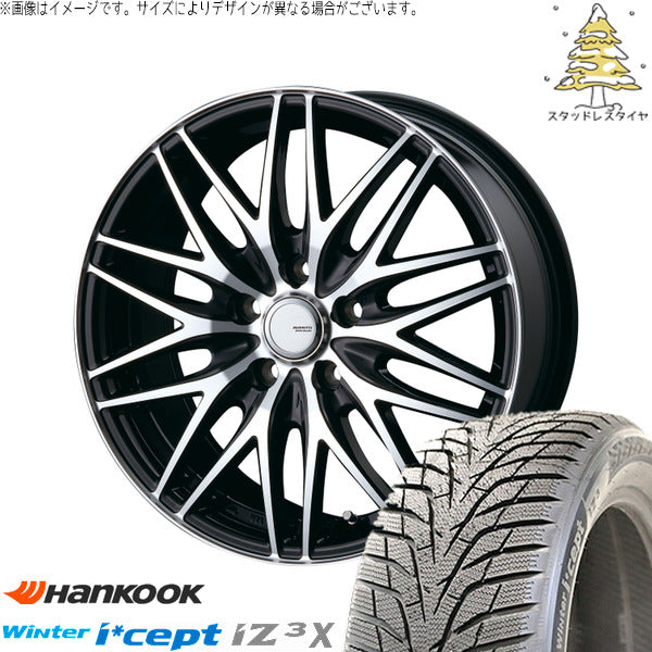 ハンコック ウィンターアイセプト IZ3X W636A 225/60R18 ＋ アヴェント MR-10 ブラックポリッシュ 18インチ 7.5J +48 5H114.3P スタッドレス・ホイール4本セット。1枚目。
