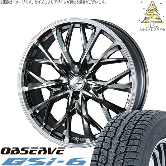 トーヨータイヤ オブザーブ Gsi-6 225/70R16 ＋ レオニス MV ブラックメタルコート/ミラーカット 16インチ 6.5J +47 5H114.3P スタッドレス・ホイール4本セット。1枚目。