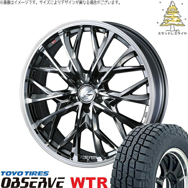 トーヨータイヤ オブザーブ W/T-R 245/65R17 ＋ レオニス MV ブラックメタルコート/ミラーカット 17インチ 7J +42 5H114.3P スタッドレス・ホイール4本セット。1枚目。