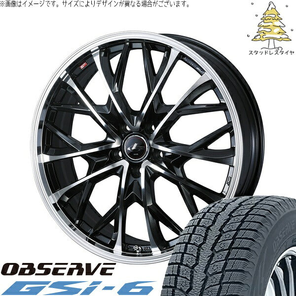 トーヨータイヤ オブザーブ Gsi-6 235/65R17 ＋ レオニス MV パールブラック/ミラーカット 17インチ 7J +42 5H114.3P スタッドレス・ホイール4本セット。1枚目。