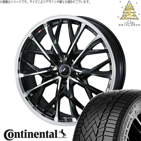 コンチネンタル ノースコンタクト NC7 235/50R20 ＋ レオニス MV パールブラック/ミラーカット 20インチ 8J +35 5H114.3P スタッドレス・ホイール4本セット。1枚目。