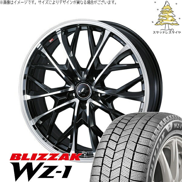 ブリヂストン ブリザック WZ-1 225/60R18 ＋ レオニス MV パールブラック/ミラーカット 18インチ 7J +47 5H114.3P スタッドレス・ホイール4本セット。1枚目。