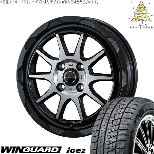 ネクセン ウィンガード アイス2 155/65R14 ＋ マッドヴァンス06 マットブラックポリッシュ 14インチ 4.5J +45 4H100P スタッドレス・ホイール4本セット。1枚目。