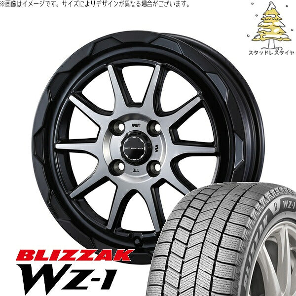 ブリヂストン ブリザック WZ-1 175/60R16 ＋ マッドヴァンス06 マットブラックポリッシュ 16インチ 6J +40 4H100P スタッドレス・ホイール4本セット。1枚目。