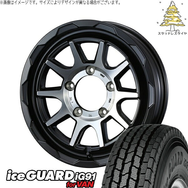 ヨコハマタイヤ アイスガード91 IG91 225/75R16 ＋ マッドヴァンス06 マットブラックポリッシュ 16インチ 6J -5 5H139.7P スタッドレス・ホイール4本セット。1枚目。