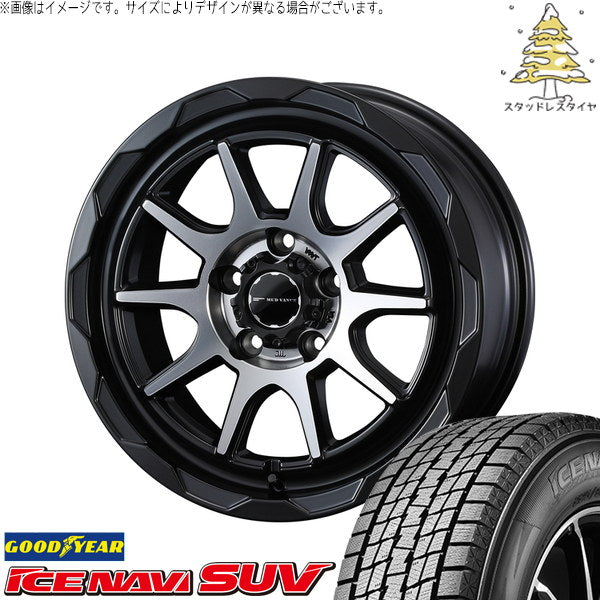 グッドイヤー アイスナビ SUV 215/70R16 ＋ マッドヴァンス06 マットブラックポリッシュ 16インチ 5.5J +22 5H139.7P スタッドレス・ホイール4本セット。1枚目。