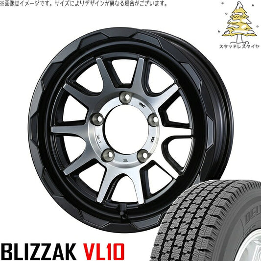 ブリヂストン ブリザック VL10 195/80R15 ＋ マッドヴァンス06 マットブラックポリッシュ 15インチ 6J ±0 5H139.7P スタッドレス・ホイール4本セット。1枚目。