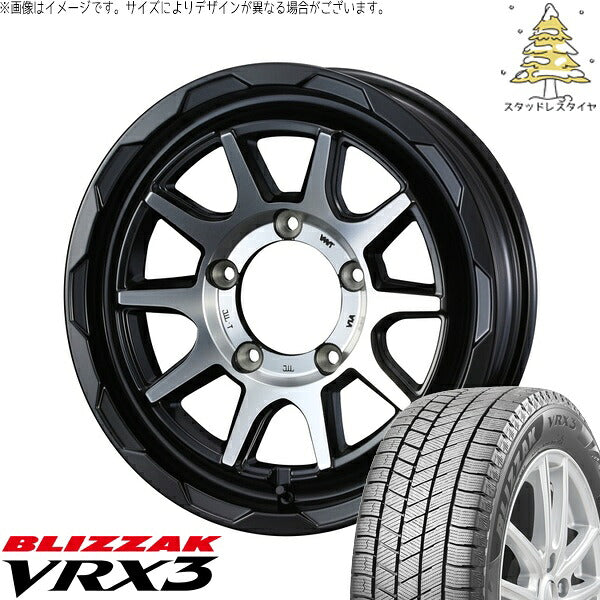 ブリヂストン ブリザック VRX3 215/70R16 ＋ マッドヴァンス06 マットブラックポリッシュ 16インチ 6J -5 5H139.7P スタッドレス・ホイール4本セット。1枚目。