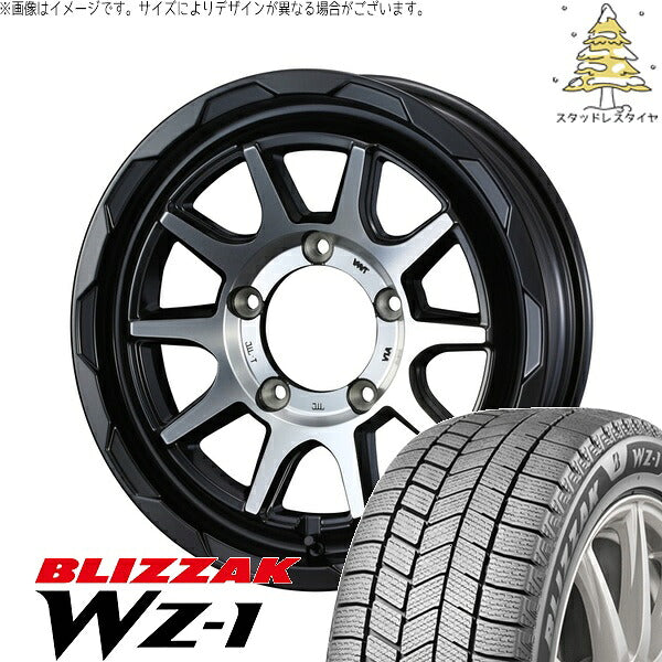 ブリヂストン ブリザック WZ-1 215/70R16 ＋ マッドヴァンス06 マットブラックポリッシュ 16インチ 5.5J +22 5H139.7P スタッドレス・ホイール4本セット。1枚目。