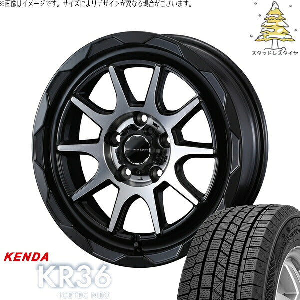 ケンダ アイステックネオ KR36 175/80R16 ＋ マッドヴァンス06 マットブラックポリッシュ 16インチ 7J +38 5H114.3P スタッドレス・ホイール4本セット。1枚目。
