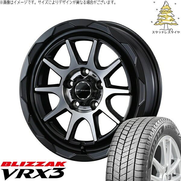 ブリヂストン ブリザック VRX3 215/60R17 ＋ マッドヴァンス06 マットブラックポリッシュ 17インチ 7J +40 5H114.3P スタッドレス・ホイール4本セット。1枚目。