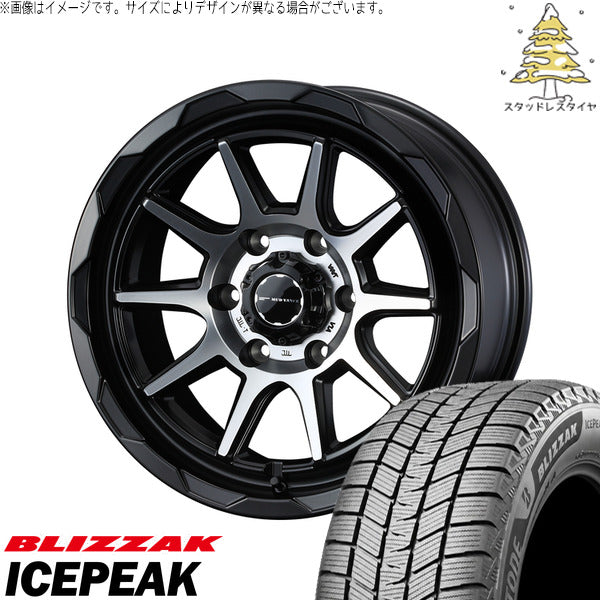 ブリヂストン ブリザック ICEPEAK 195/80R15 ＋ マッドヴァンス06 マットブラックポリッシュ 15インチ 6J +33 6H139.7P スタッドレス・ホイール4本セット。1枚目。