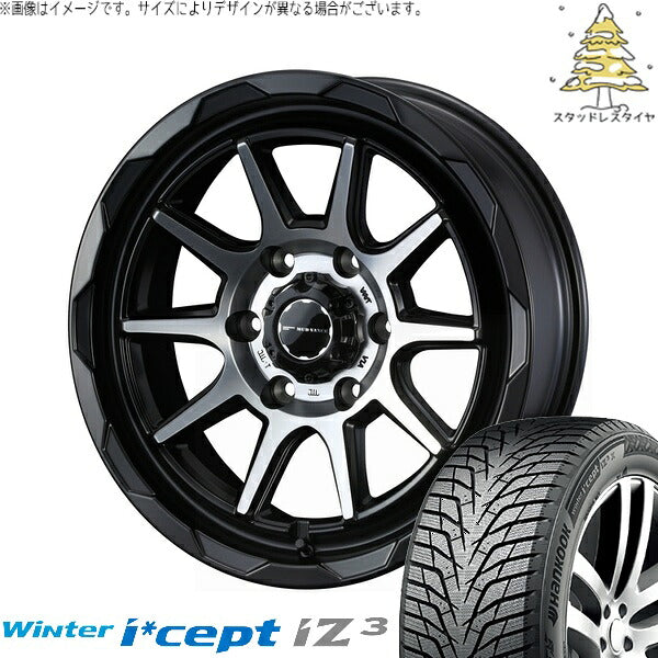 ハンコック ウィンターアイセプト IZ3 W636 215/60R17 ＋ マッドヴァンス06 マットブラックポリッシュ 17インチ 6.5J +38 6H139.7P スタッドレス・ホイール4本セット。1枚目。