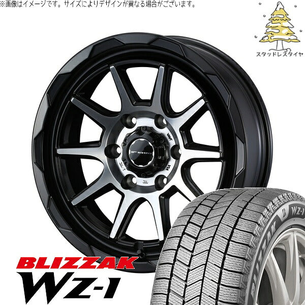 ブリヂストン ブリザック WZ-1 195/80R15 ＋ マッドヴァンス06 マットブラックポリッシュ 15インチ 6J +33 6H139.7P スタッドレス・ホイール4本セット。1枚目。