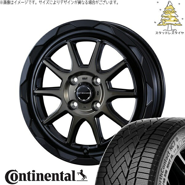 コンチネンタル ノースコンタクト NC7 175/65R15 ＋ マッドヴァンス06 ブラックポリッシュ/ブロンズクリア 15インチ 4.5J +45 4H100P スタッドレス・ホイール4本セット。1枚目。