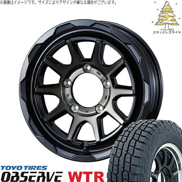 トーヨータイヤ オブザーブ W/T-R 225/70R16 ＋ マッドヴァンス06 ブラックポリッシュ/ブロンズクリア 16インチ 5.5J +22 5H139.7P スタッドレス・ホイール4本セット。1枚目。