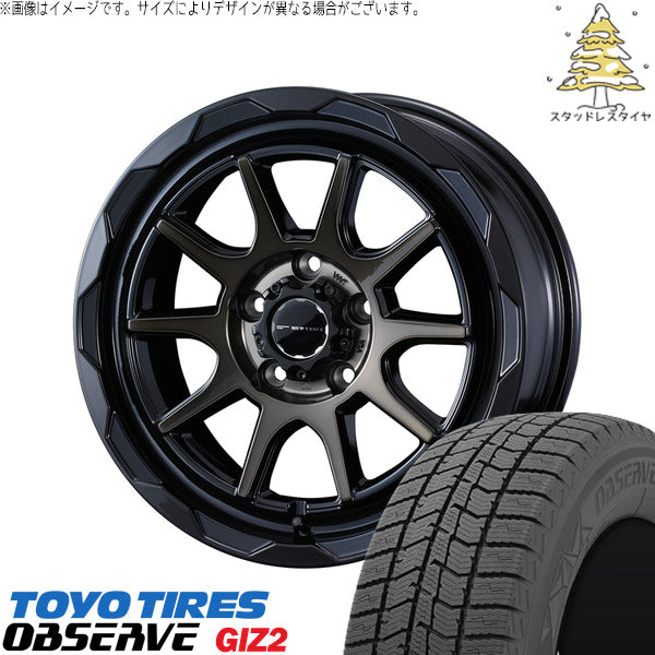 トーヨータイヤ OBSERVE 195/65R16 ＋ マッドヴァンス06 ブラックポリッシュ/ブロンズクリア 16インチ 7J +38 5H114.3P スタッドレス・ホイール4本セット。1枚目。