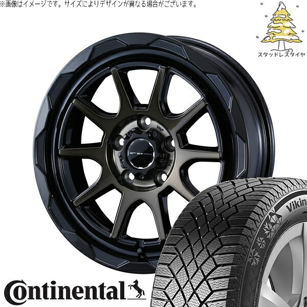 コンチネンタル バイキングコンタクト7 225/55R17 ＋ マッドヴァンス06 ブラックポリッシュ/ブロンズクリア 17インチ 7J +40 5H114.3P スタッドレス・ホイール4本セット。1枚目。