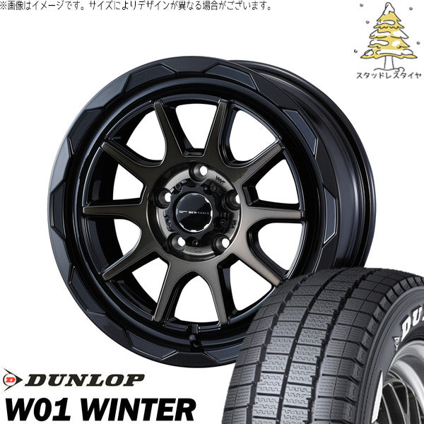 ダンロップ W01 WINTER 215/60R17 ＋ マッドヴァンス06 ブラックポリッシュ/ブロンズクリア 17インチ 7J +40 5H114.3P スタッドレス・ホイール4本セット。1枚目。