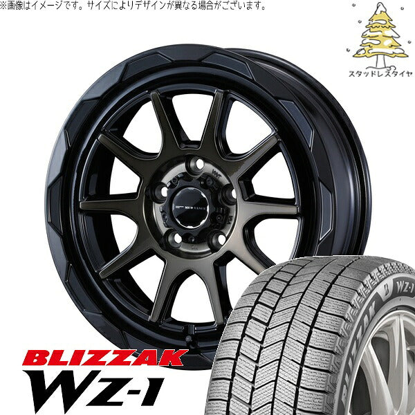 ブリヂストン ブリザック WZ-1 215/50R17 ＋ マッドヴァンス06 ブラックポリッシュ/ブロンズクリア 17インチ 7J +40 5H114.3P スタッドレス・ホイール4本セット。1枚目。