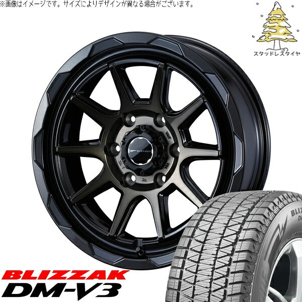 ブリヂストン ブリザック DM-V3 285/60R18 ＋ マッドヴァンス06 ブラックポリッシュ/ブロンズクリア 18インチ 8J +20 6H139.7P スタッドレス・ホイール4本セット。1枚目。