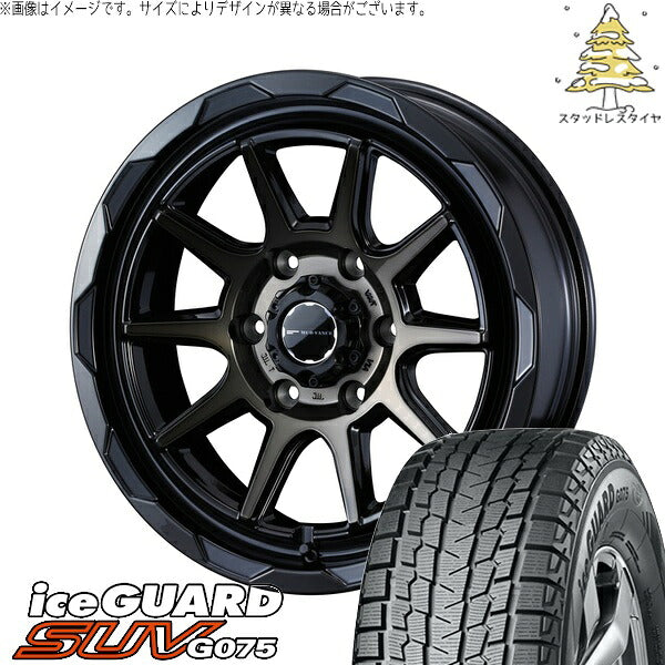 ヨコハマタイヤ アイスガード SUV G075 215/65R16 ＋ マッドヴァンス06 ブラックポリッシュ/ブロンズクリア 16インチ 6.5J +38 6H139.7P スタッドレス・ホイール4本セット。1枚目。