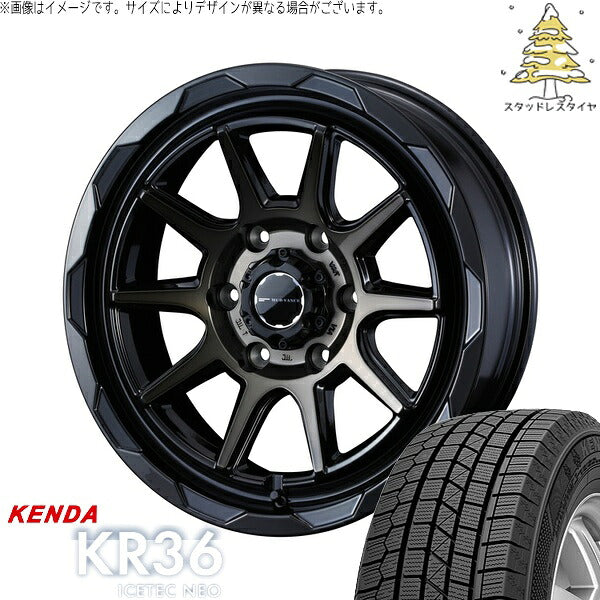 ケンダ アイステックネオ KR36 215/60R17 ＋ マッドヴァンス06 ブラックポリッシュ/ブロンズクリア 17インチ 6.5J +38 6H139.7P スタッドレス・ホイール4本セット。1枚目。