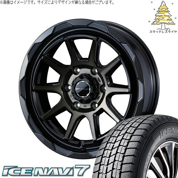 グッドイヤー アイスナビ7 215/60R17 ＋ マッドヴァンス06 ブラックポリッシュ/ブロンズクリア 17インチ 6.5J +38 6H139.7P スタッドレス・ホイール4本セット。1枚目。