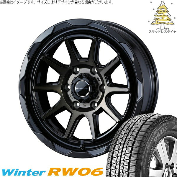 ハンコック ウィンター RW06 195/80R15 ＋ マッドヴァンス06 ブラックポリッシュ/ブロンズクリア 15インチ 6J +33 6H139.7P スタッドレス・ホイール4本セット。1枚目。