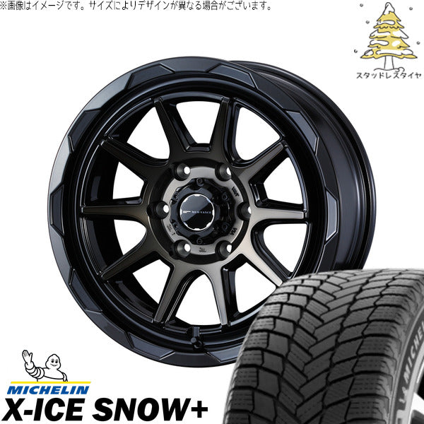 ミシュラン エックスアイス スノー+ 275/65R18 ＋ マッドヴァンス06 ブラックポリッシュ/ブロンズクリア 18インチ 8.5J +50 6H139.7P スタッドレス・ホイール4本セット。1枚目。