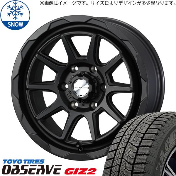 トーヨータイヤ OBSERVE 155/65R14 ＋ マッドヴァンス06 フルマットブラック 14インチ 4.5J +45 4H100P スタッドレス・ホイール4本セット。1枚目。
