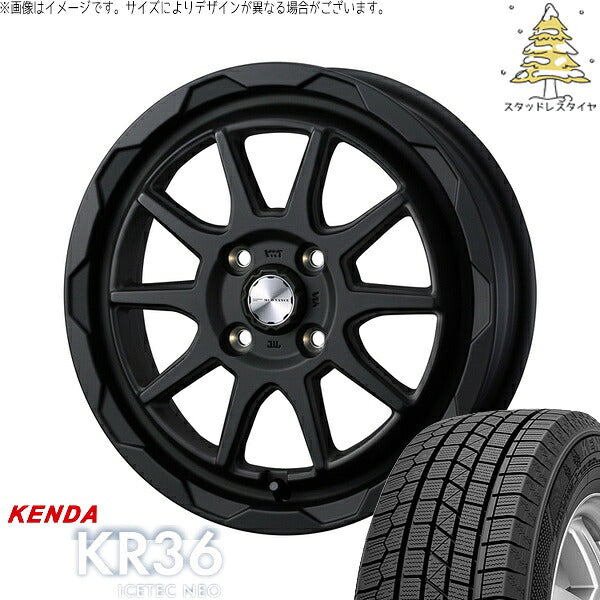 ケンダ アイステックネオ KR36 165/50R15 ＋ マッドヴァンス06 フルマットブラック 15インチ 4.5J +45 4H100P スタッドレス・ホイール4本セット。1枚目。