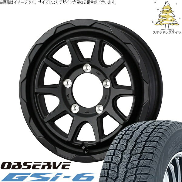 トーヨータイヤ オブザーブ Gsi-6 175/80R16 ＋ マッドヴァンス06 フルマットブラック 16インチ 5.5J +22 5H139.7P スタッドレス・ホイール4本セット。1枚目。