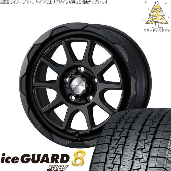 ヨコハマタイヤ アイスガード8 SUV 175/80R16 ＋ マッドヴァンス06 フルマットブラック 16インチ 5.5J +22 5H139.7P スタッドレス・ホイール4本セット。1枚目。