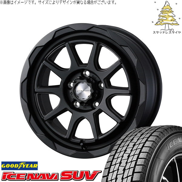 グッドイヤー アイスナビ SUV 195/80R15 ＋ マッドヴァンス06 フルマットブラック 15インチ 6J ±0 5H139.7P スタッドレス・ホイール4本セット。1枚目。