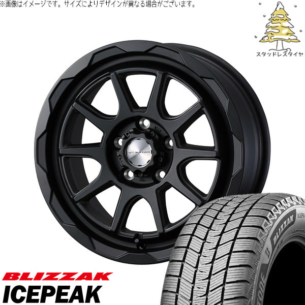 ブリヂストン ブリザック ICEPEAK 175/80R16 ＋ マッドヴァンス06 フルマットブラック 16インチ 7J +38 5H114.3P スタッドレス・ホイール4本セット。1枚目。