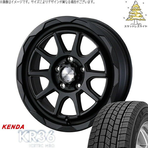 ケンダ アイステックネオ KR36 205/65R16 ＋ マッドヴァンス06 フルマットブラック 16インチ 7J +38 5H114.3P スタッドレス・ホイール4本セット。1枚目。