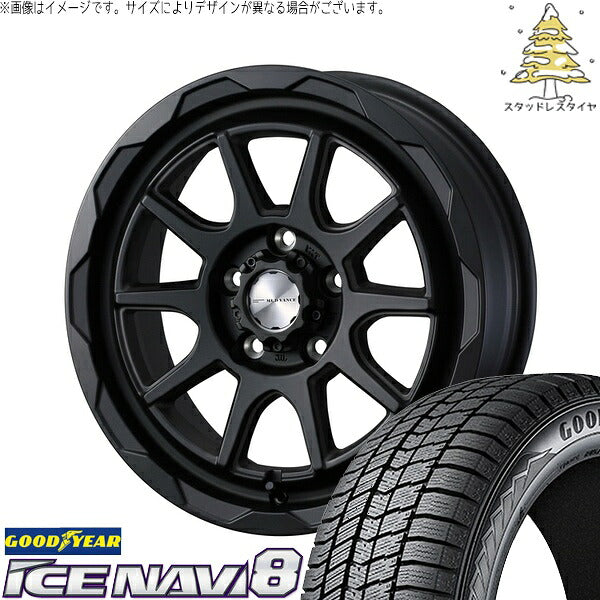 グッドイヤー アイスナビ8 175/60R16 ＋ マッドヴァンス06 フルマットブラック 16インチ 6J +40 5H100P スタッドレス・ホイール4本セット。1枚目。