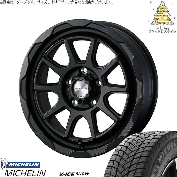 ミシュラン エックスアイス スノー 205/65R16 ＋ マッドヴァンス06 フルマットブラック 16インチ 7J +38 5H114.3P スタッドレス・ホイール4本セット。1枚目。