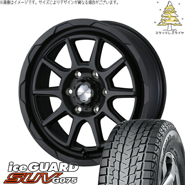ヨコハマタイヤ アイスガード SUV G075 215/65R16 ＋ マッドヴァンス06 フルマットブラック 16インチ 6.5J +38 6H139.7P スタッドレス・ホイール4本セット。1枚目。
