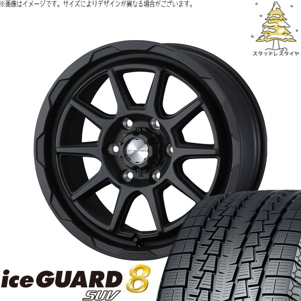 ヨコハマタイヤ アイスガード8 SUV 215/70R16 ＋ マッドヴァンス06 フルマットブラック 16インチ 6.5J +38 6H139.7P スタッドレス・ホイール4本セット。1枚目。