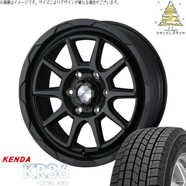 ケンダ アイステックネオ KR36 215/65R16 ＋ マッドヴァンス06 フルマットブラック 16インチ 6.5J +38 6H139.7P スタッドレス・ホイール4本セット。1枚目。