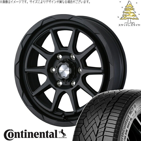 コンチネンタル ノースコンタクト NC7 215/65R16 ＋ マッドヴァンス06 フルマットブラック 16インチ 6.5J +38 6H139.7P スタッドレス・ホイール4本セット。1枚目。