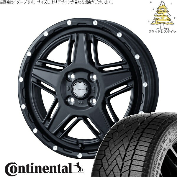 コンチネンタル ノースコンタクト NC7 175/65R15 ＋ マッドヴァンス07 フルマットブラック 15インチ 4.5J +45 4H100P スタッドレス・ホイール4本セット。1枚目。