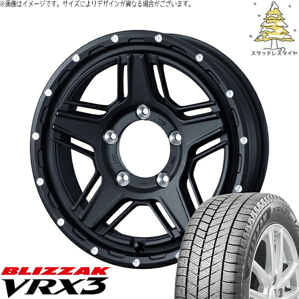 ブリヂストン ブリザック VRX3 215/70R15 ＋ マッドヴァンス07 フルマットブラック 15インチ 6J ±0 5H139.7P スタッドレス・ホイール4本セット。1枚目。