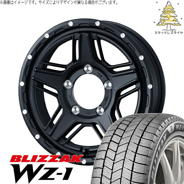 ブリヂストン ブリザック WZ-1 175/80R16 ＋ マッドヴァンス07 フルマットブラック 16インチ 5.5J +22 5H139.7P スタッドレス・ホイール4本セット。1枚目。