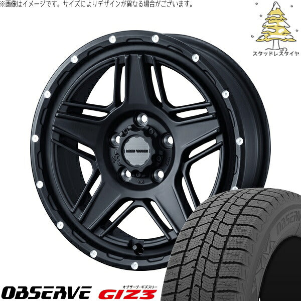トーヨータイヤ オブザーブ GIZ3 225/50R17 ＋ マッドヴァンス07 フルマットブラック 17インチ 7J +40 5H114.3P スタッドレス・ホイール4本セット。1枚目。