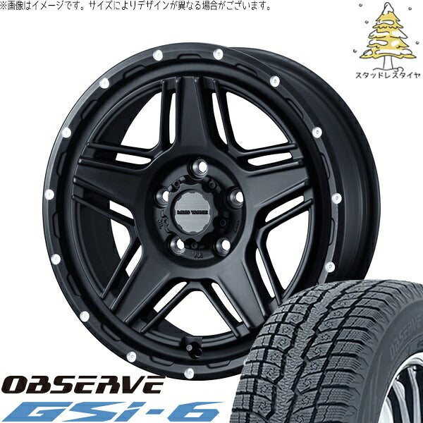 トーヨータイヤ オブザーブ Gsi-6 225/60R17 ＋ マッドヴァンス07 フルマットブラック 17インチ 7J +40 5H114.3P スタッドレス・ホイール4本セット。1枚目。