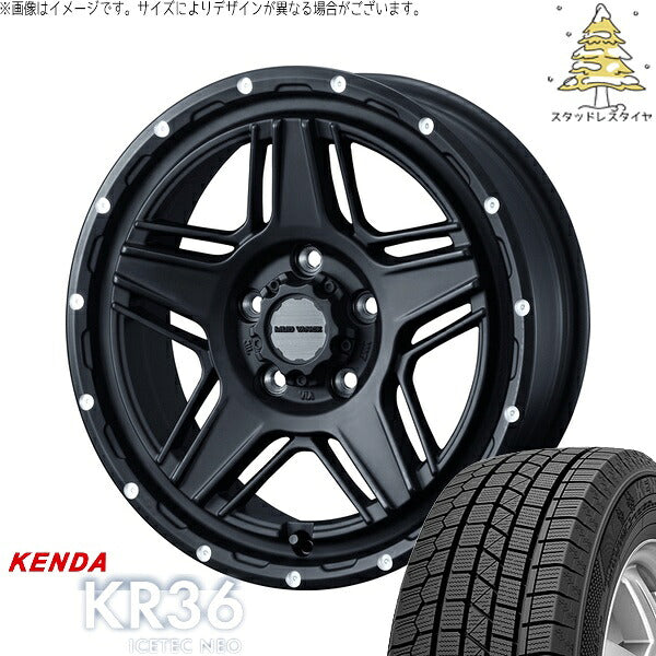 ケンダ アイステックネオ KR36 205/65R16 ＋ マッドヴァンス07 フルマットブラック 16インチ 7J +38 5H114.3P スタッドレス・ホイール4本セット。1枚目。
